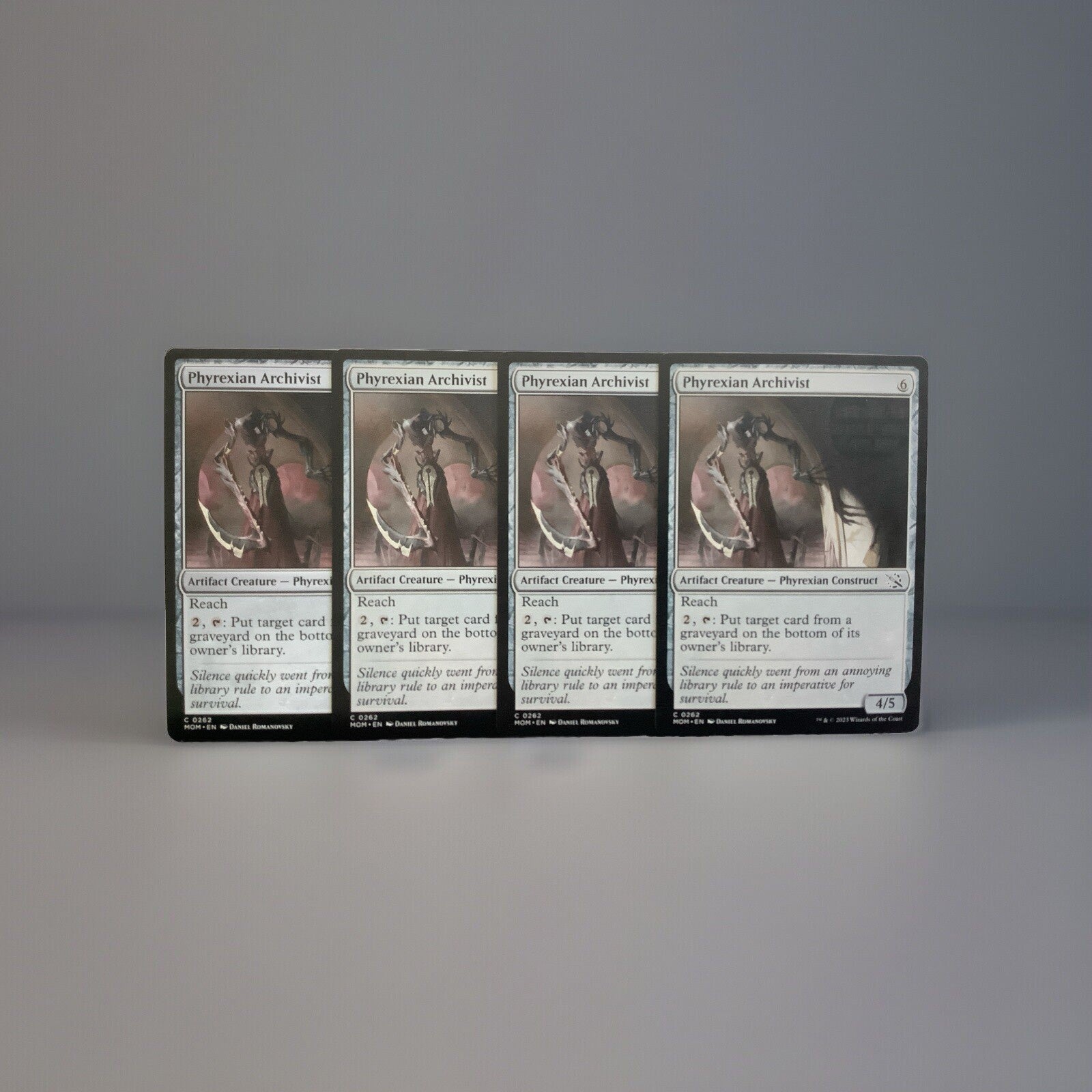 Phyrexian Archivist MOM 262 regular finish playset from March of the Machine.