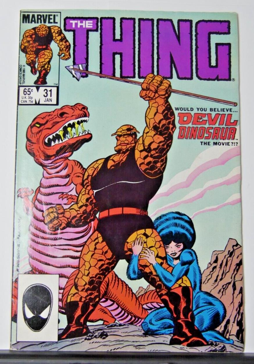 The Thing #31 comic cover (Marvel Comics 1986) Devil Dinosaur
