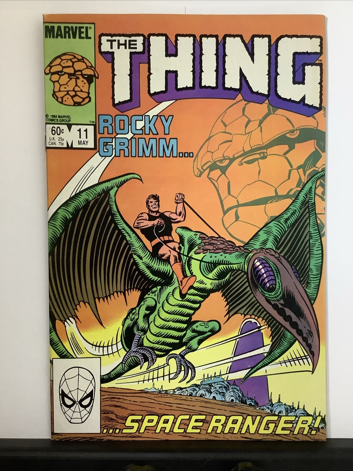 The Thing #11 direct edition comic book cover Rocky Grimm Space Ranger (Marvel 1984)
