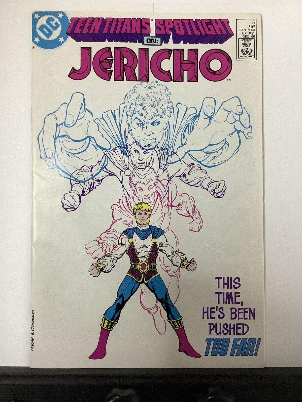 Teen Titans Spotlight on Jericho #5 comic book cover (DC Comics 1986)
