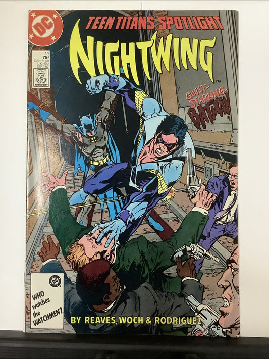 Teen Titans Spotlight on Nightwing #14 comic book cover (DC Comics 1987)
