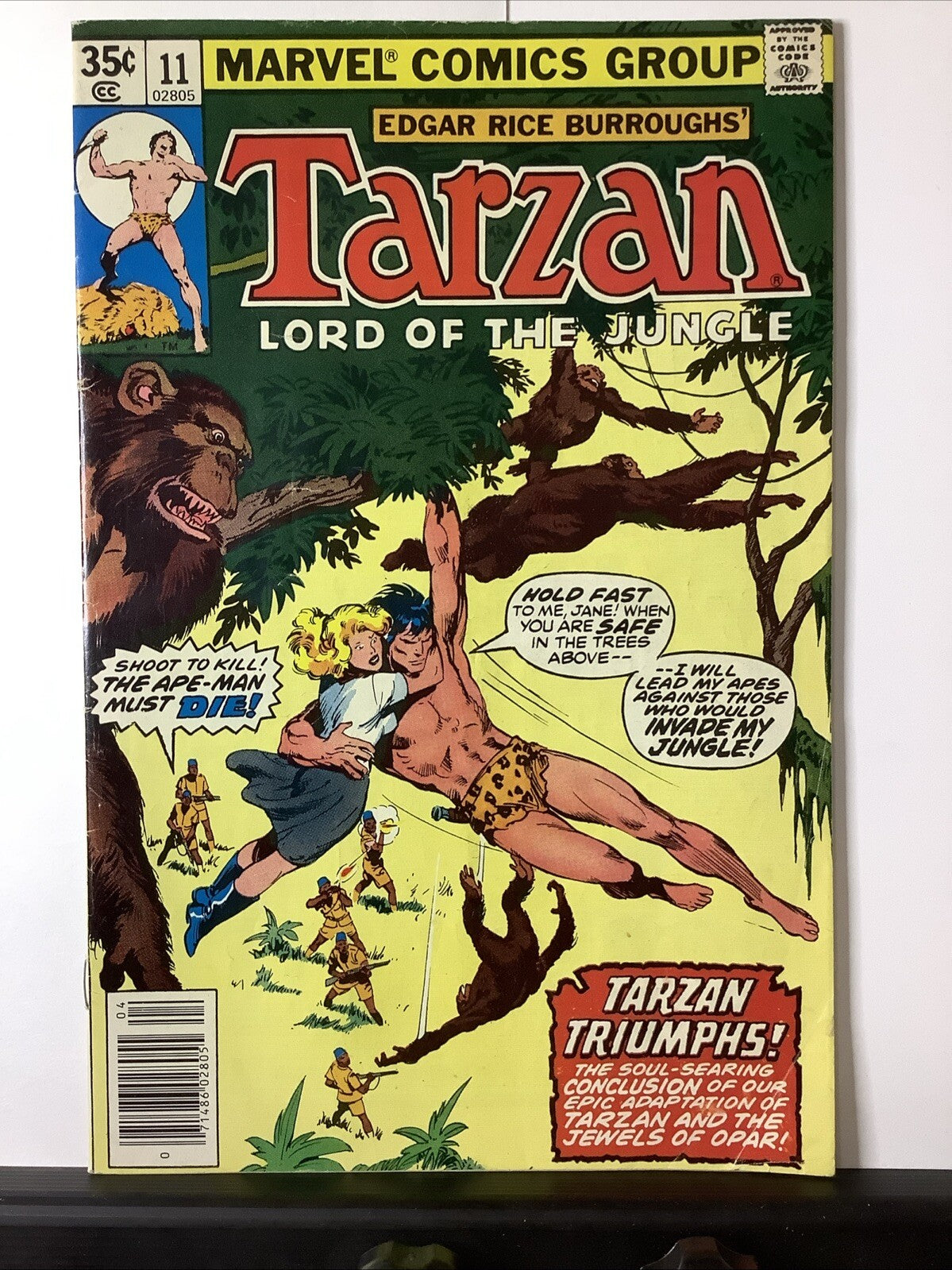 Tarzan Lord of the Jungle #11 comic book cover (Marvel Comics 1978)
