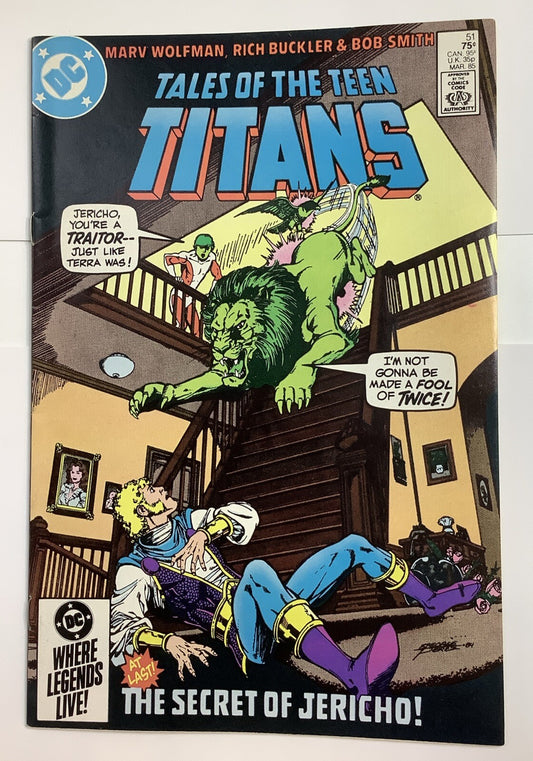 Tales of the Teen Titans #51 comic book cover (DC Comics 1985 Direct Edition)