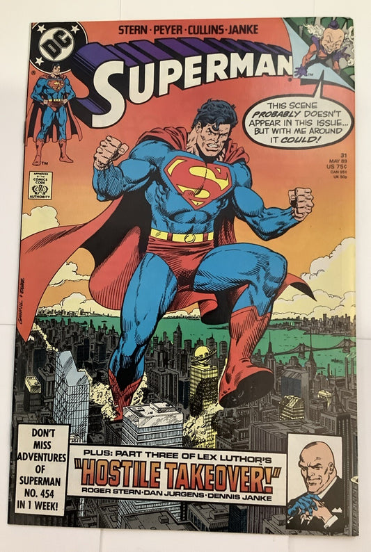 Superman #31 — DC Comics — May 1989 — Hostile Takeover cover — Direct Edition
