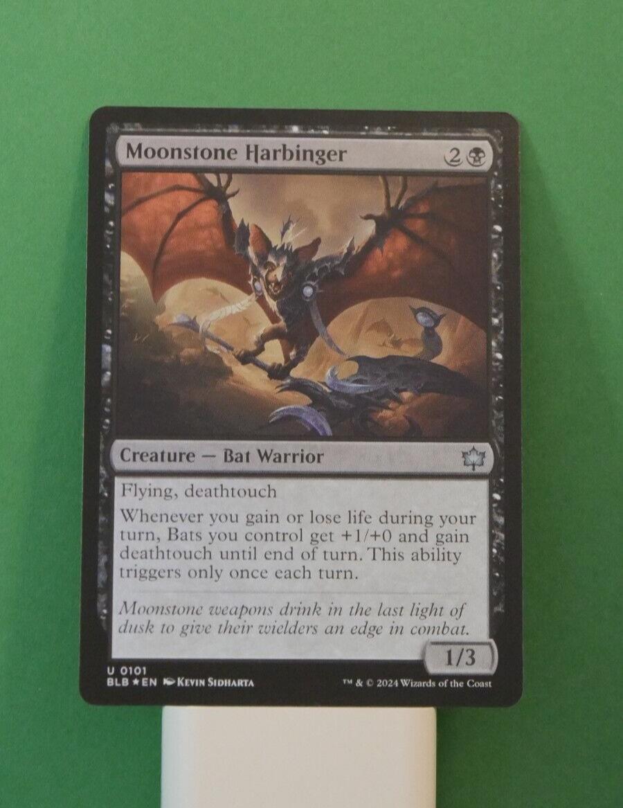 Moonstone Harbinger Foil BLB 101 MTG Bat tribal creature card | DM Vault Co