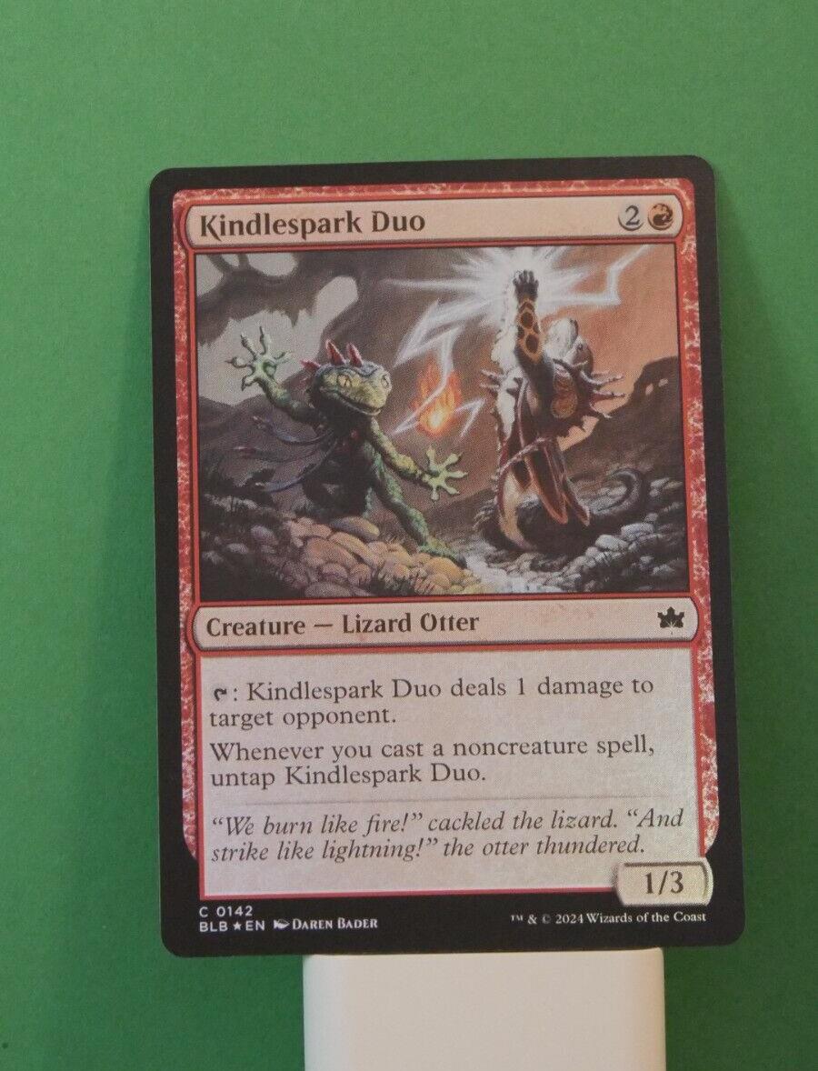 Kindlespark Duo BLB 142 Foil MTG Lizard Otter creature card