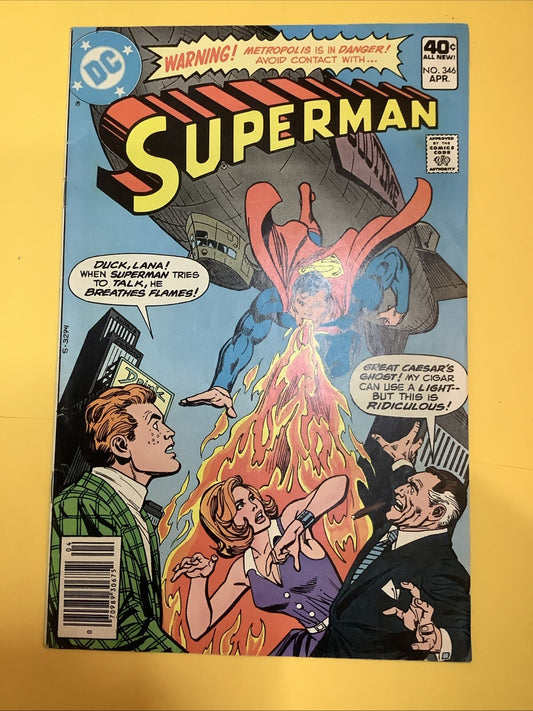 Superman #346 — DC Comics — April 1980 — Newsstand Edition

