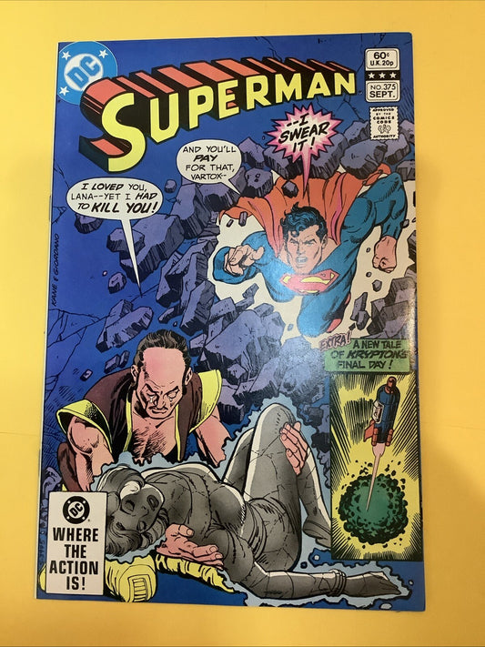 Superman #375 — DC Comics — September 1982 — Direct Edition
