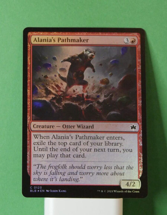 Alania’s Pathmaker foil Magic the Gathering Bloomburrow red Otter Wizard card