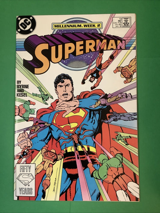 Superman #13 — DC Comics — January 1988 — Millennium Week 2 — Direct Edition
