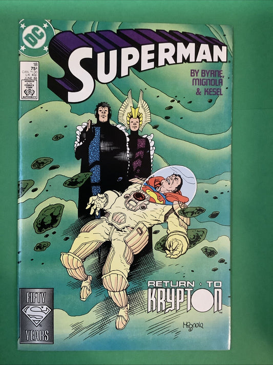 Superman #18 — DC Comics — June 1988 — Return to Krypton — Direct Edition
