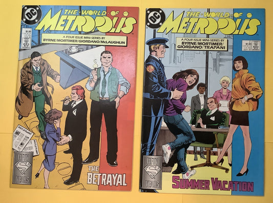 World of Metropolis #1 & #2 comic book set (DC Comics 1988 Direct Editions)
