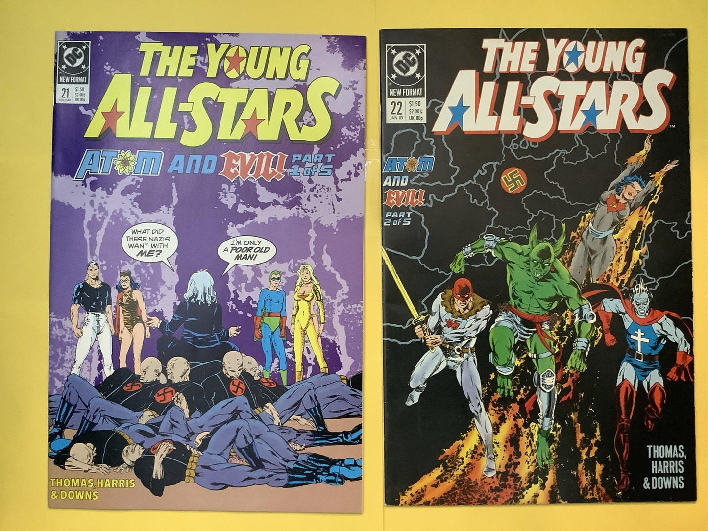 Young All-Stars #21–24 DC 1989 Atom and Evil Story Arc Set