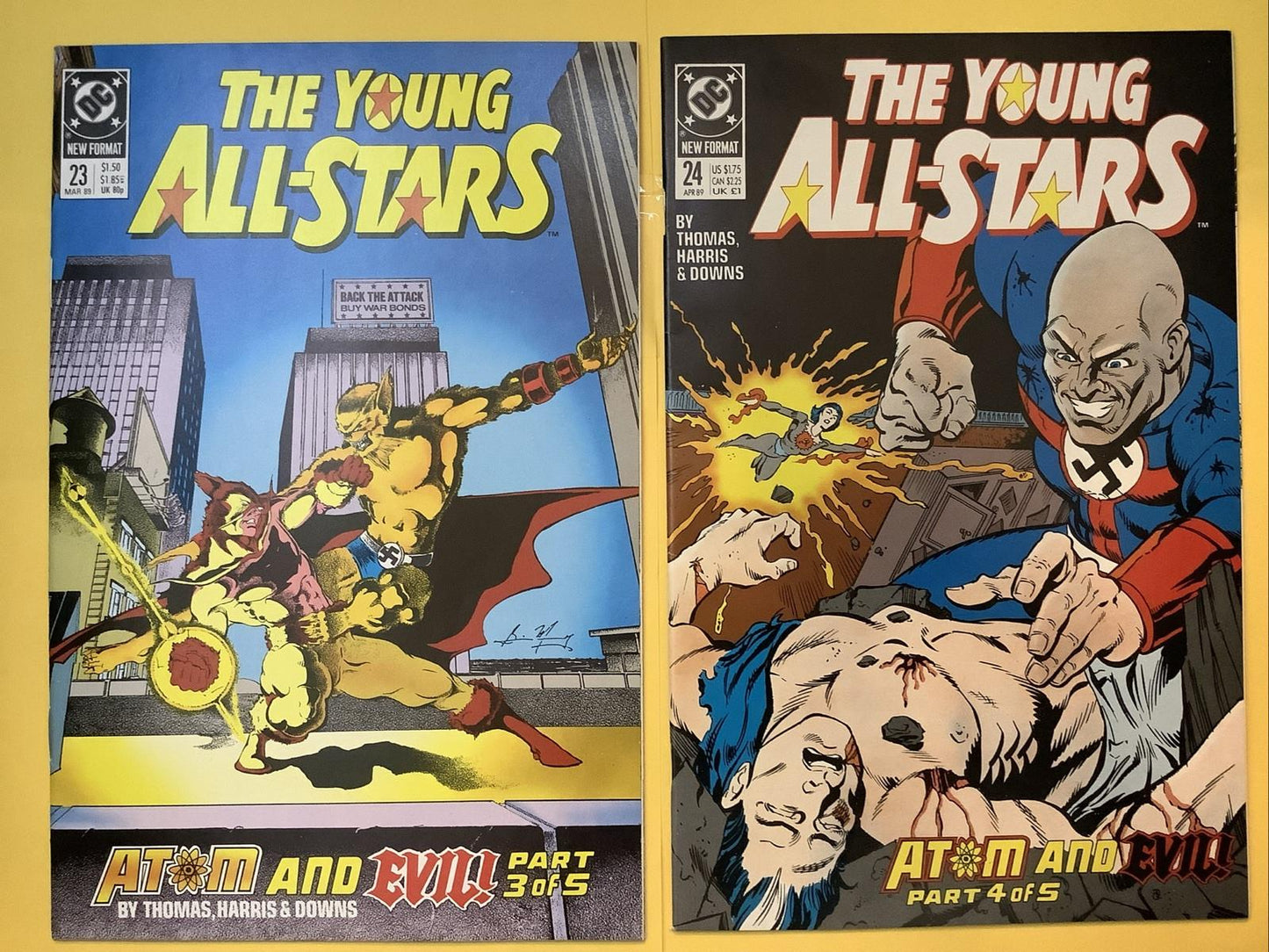 Young All-Stars #21–24 DC 1989 Atom and Evil Story Arc Set