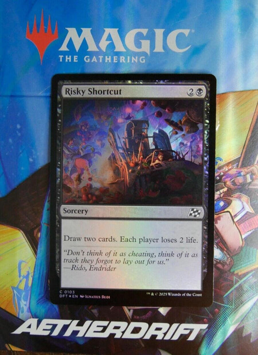 Risky Shortcut foil DFT 103 MTG sorcery draw two cards life loss card