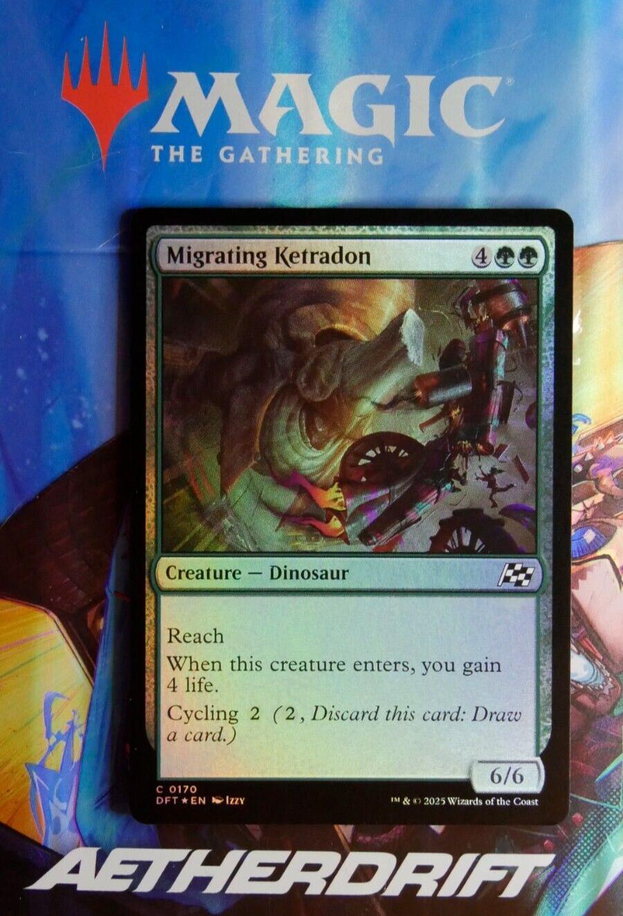 Migrating Ketradon Foil DFT 170 MTG card. Foil Dinosaur from Aetherdrift.