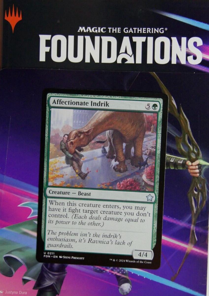 Affectionate Indrik FDN 211 Foundations MTG Beast creature card