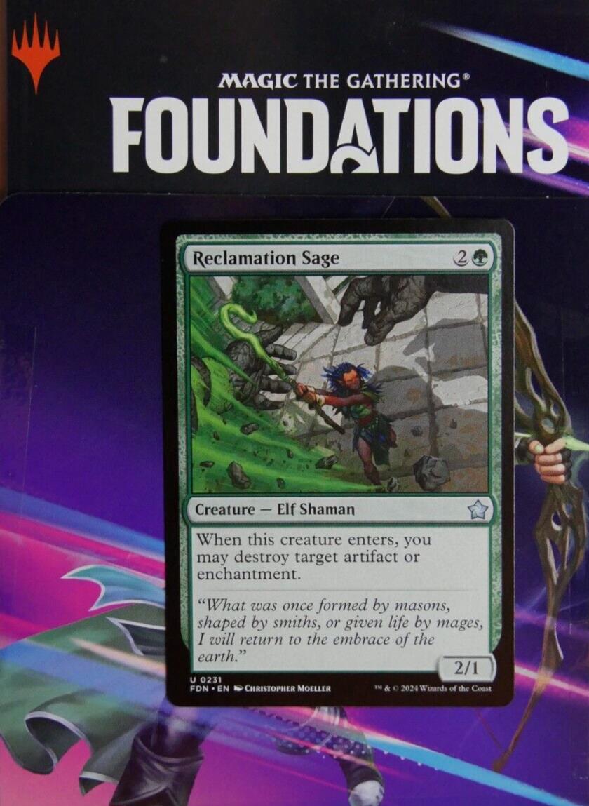 Reclamation Sage MTG Foundations elf shaman ETB artifact enchantment removal card