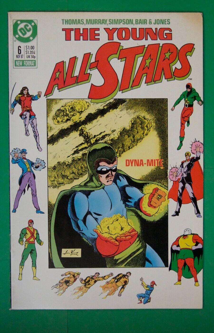 The Young All-Stars #6 (1987) DC comic book cover featuring Dyna-Mite