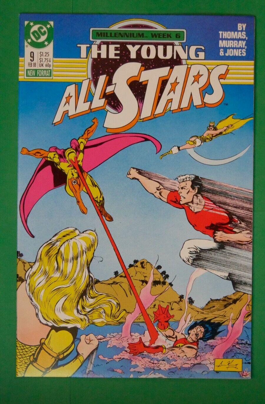 The Young All-Stars #9 (1987) DC comic book cover Millennium Week 6 crossover
