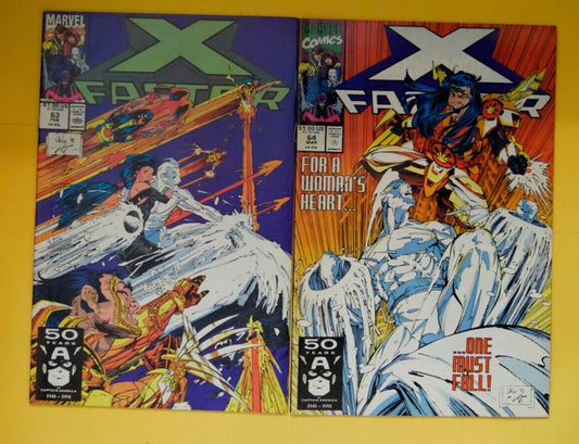 X-Factor 63 64 Marvel 1991 two issue comic lot Iceman Clan Tatsu storyline