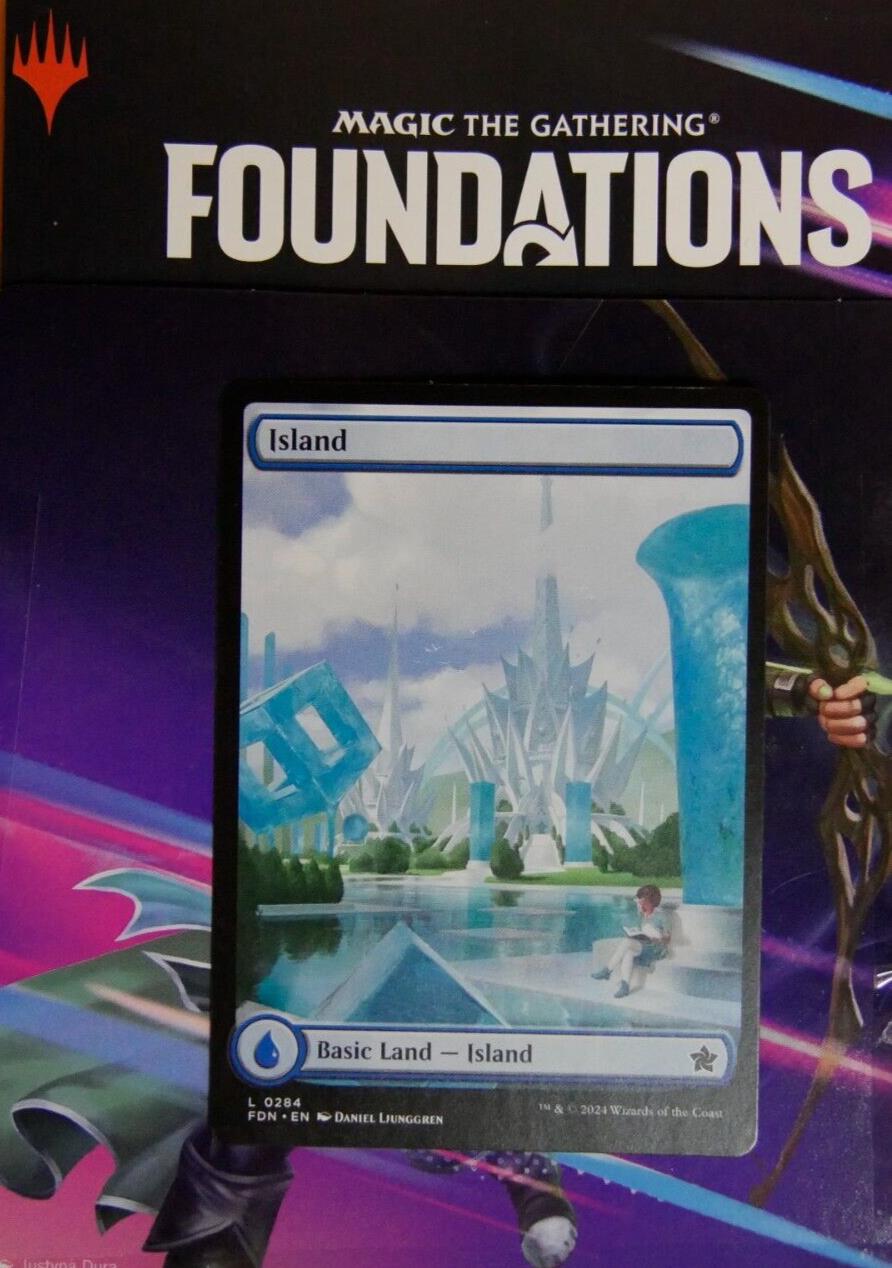 Magic the Gathering Island extended art basic land from Foundations