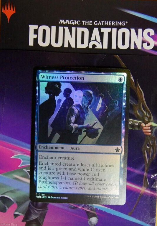 Witness Protection foil enchantment aura card from Foundations set 0168 Magic the Gathering