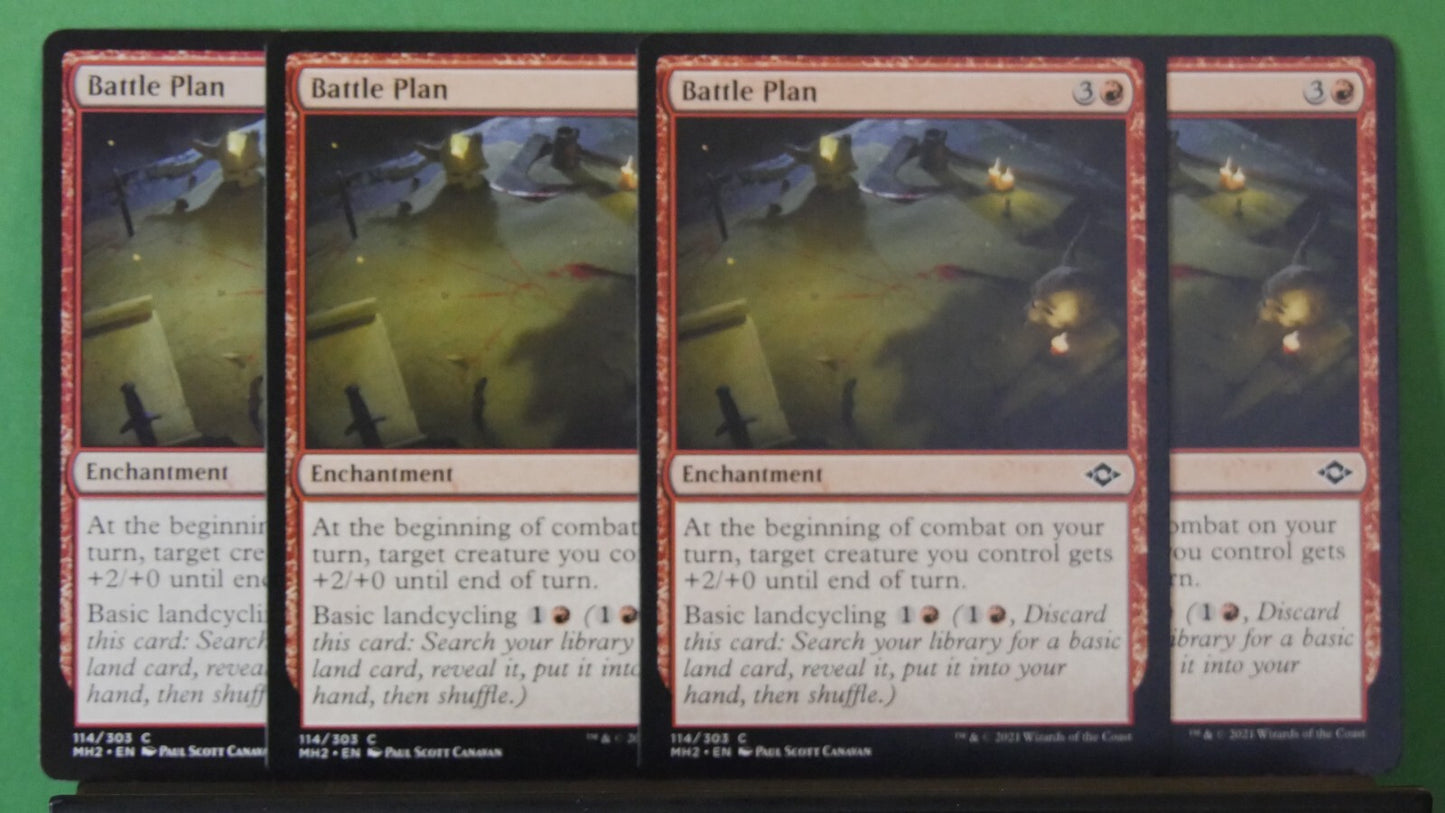 Battle Plan red enchantment MTG Modern Horizons 2 card playset