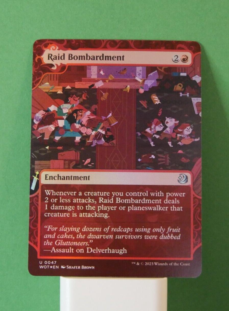 Raid Bombardment Showcase Foil #047 from Wilds of Eldraine.