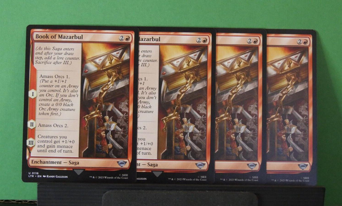 Book of Mazarbul Magic the Gathering Lord of the Rings Saga enchantment card playset
