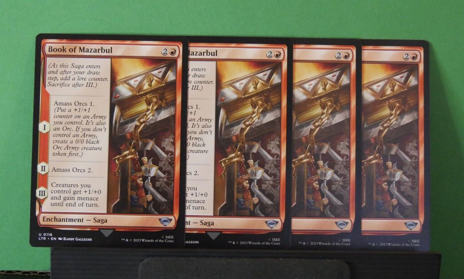 Book of Mazarbul Magic the Gathering Lord of the Rings Saga enchantment card playset