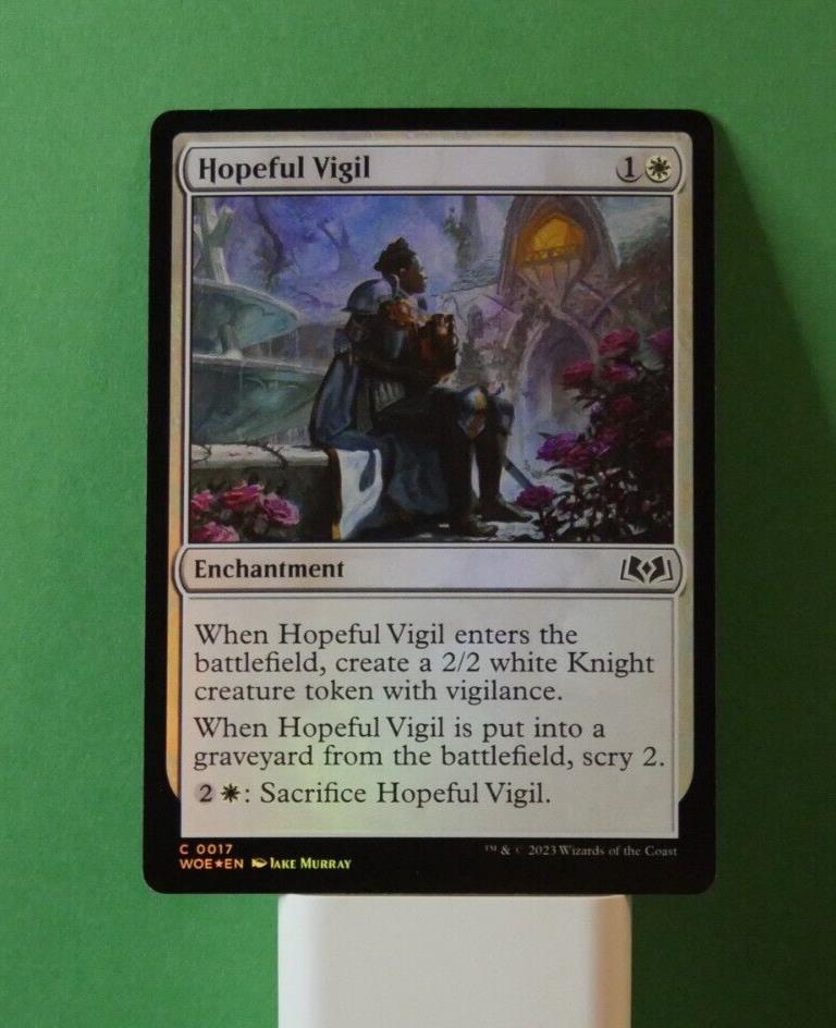 MTG WOE: Hopeful Vigil (Enchantment) Wilds of Eldraine Foil 0017