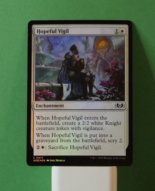 MTG WOE: Hopeful Vigil (Enchantment) Wilds of Eldraine Foil 0017