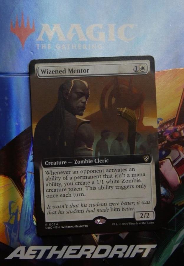 Magic: The Gathering Wizened Mentor Extended Art – MTG DRC Rare