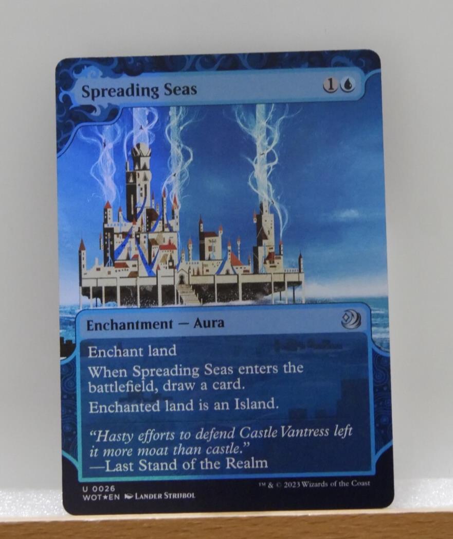 Spreading Seas Extended Art Foil WOT 026 MTG control aura card by DM Vault Co