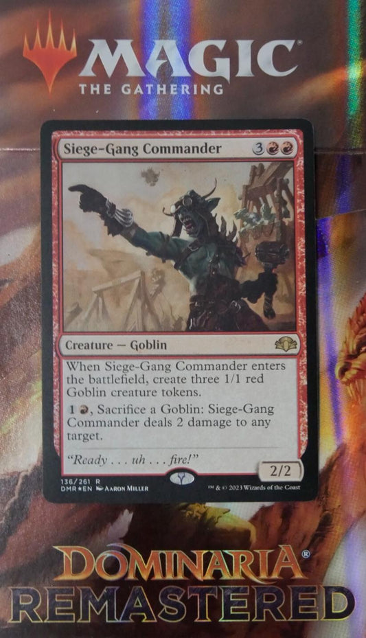Siege-Gang Commander foil Magic the Gathering Dominaria Remastered red Goblin card
