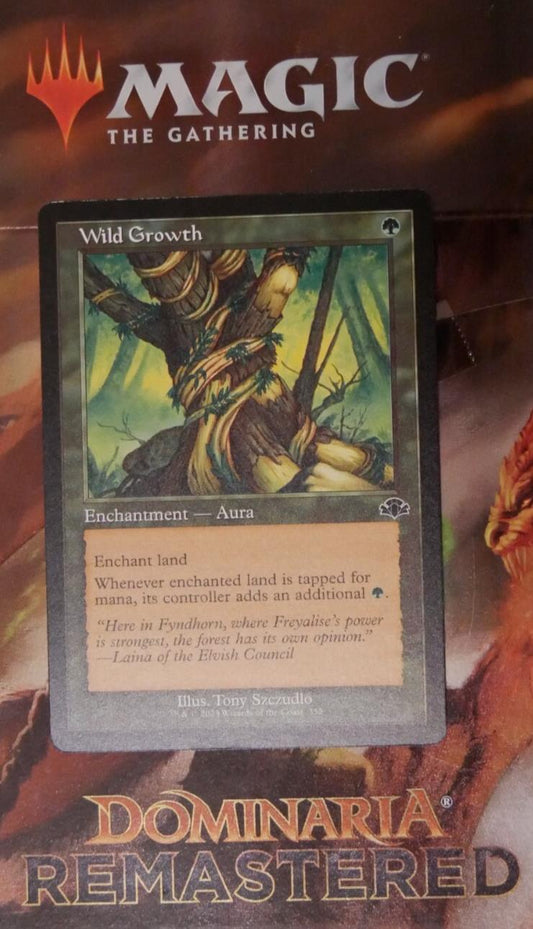 Wild Growth 352 Dominaria Remastered MTG retro frame common enchantment card