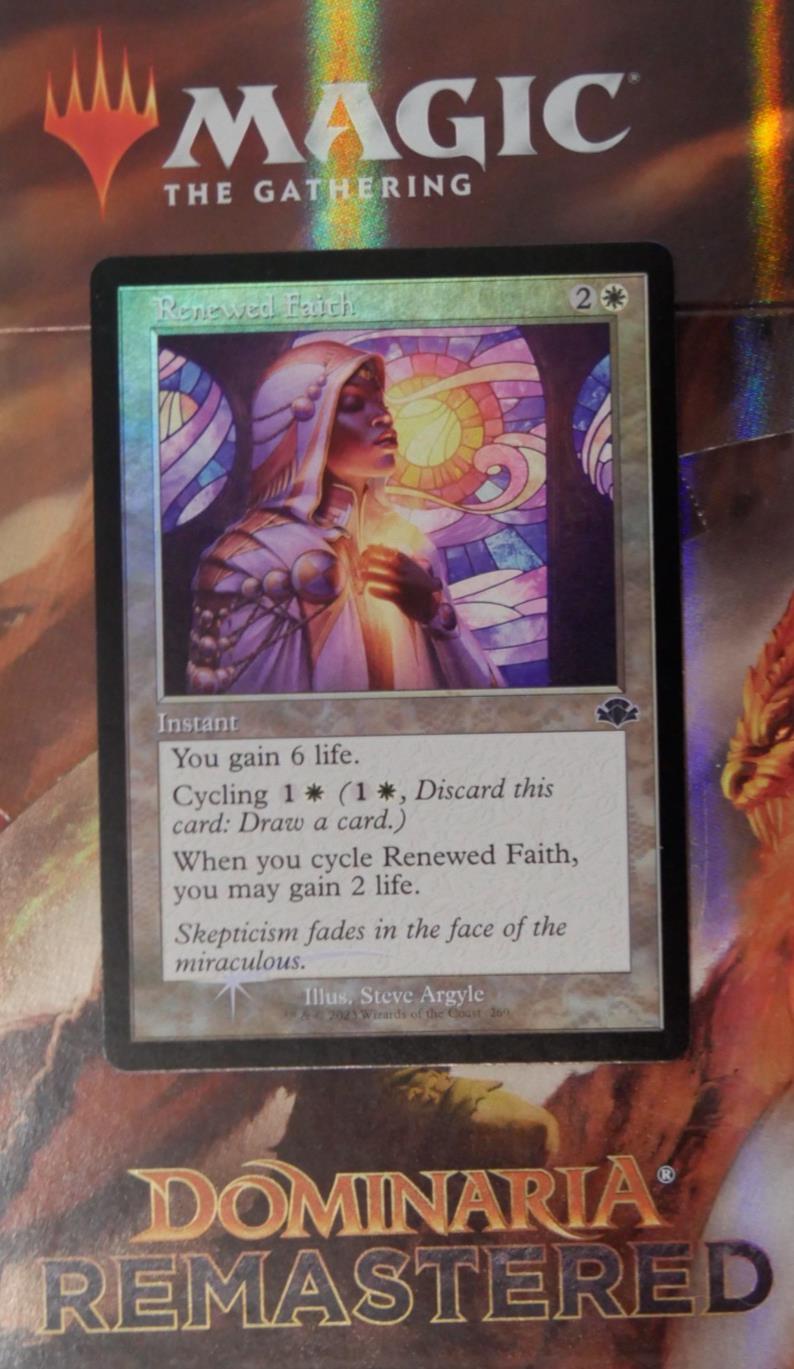 Renewed Faith DMR #30 Retro Foil Life Gain MTG Card DM Vault Co