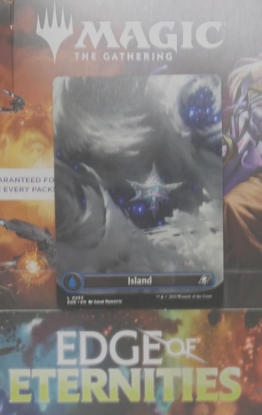 Magic the Gathering Island borderless basic land from Edge of Eternities set