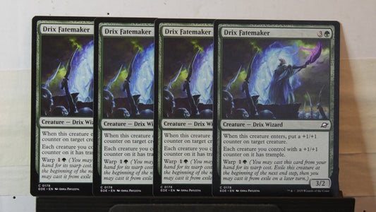 Four Drix Fatemaker creature cards from EOE, card number 178, common, black
