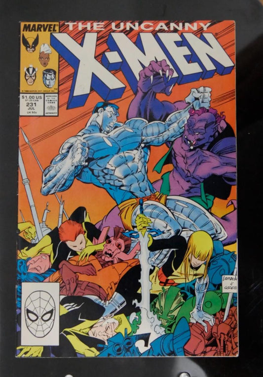 Uncanny X-Men #231 (1988) Direct Edition comic book from Marvel Comics featuring Colossus and Magik.
