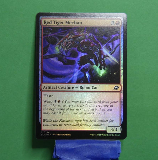 Red Tiger Mechan foil Edge of Eternities Magic the Gathering artifact creature card