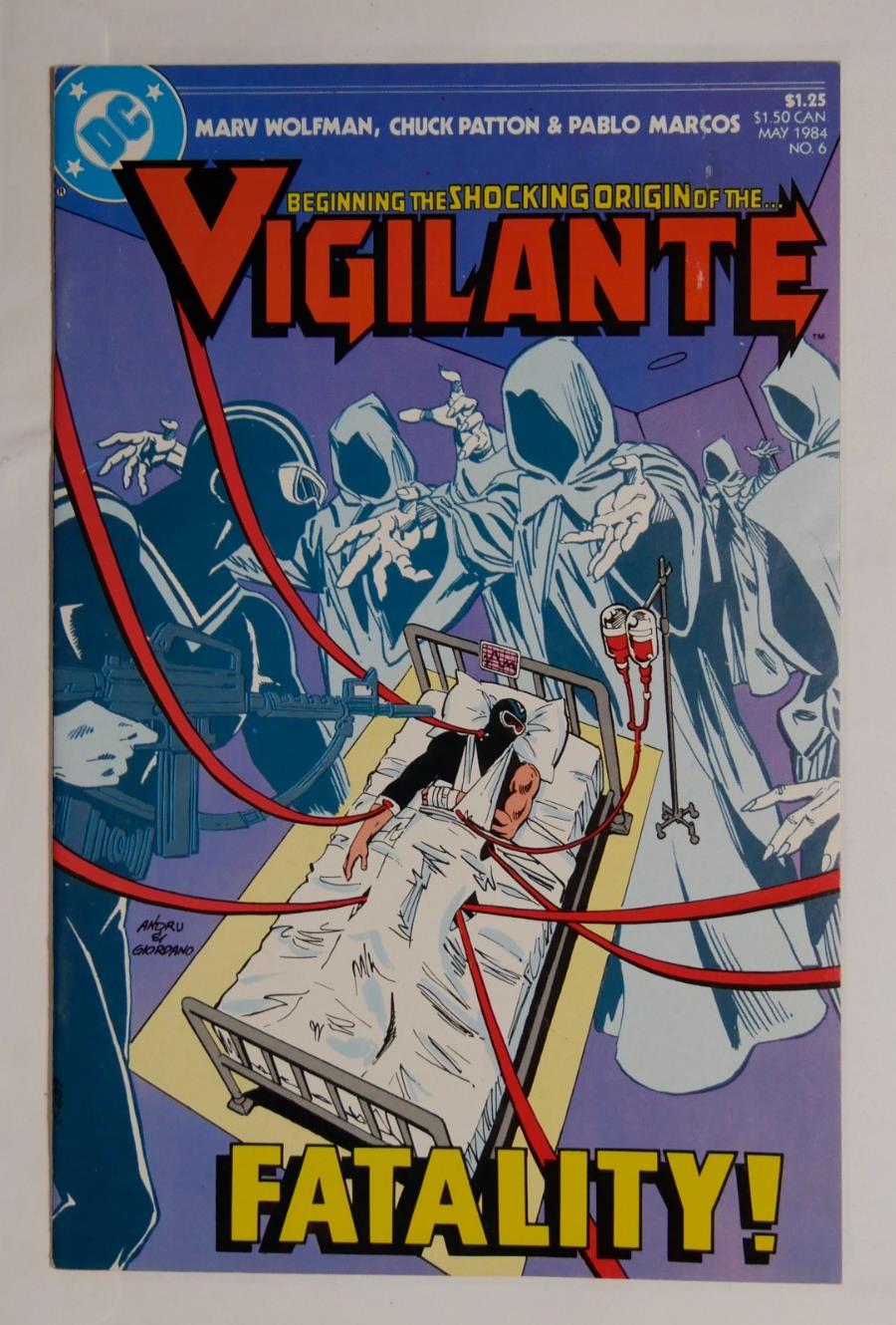 Vigilante #6 DC Comics cover featuring hospital scene and origin storyline