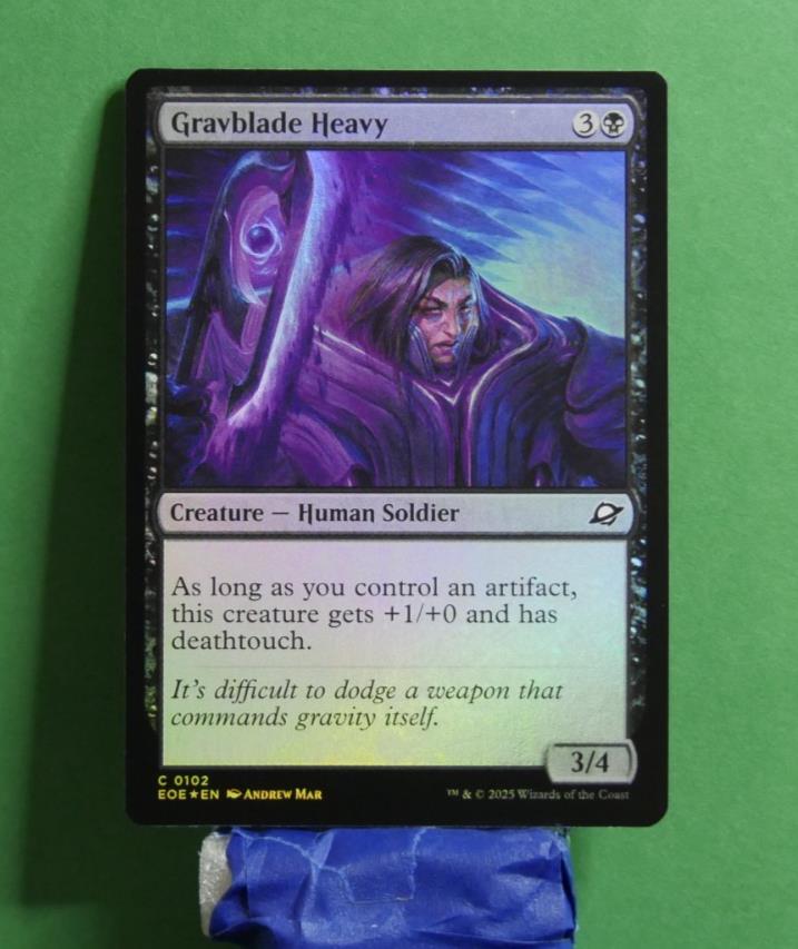 Gravblade Heavy #102 foil finish from Edge of Eternities.