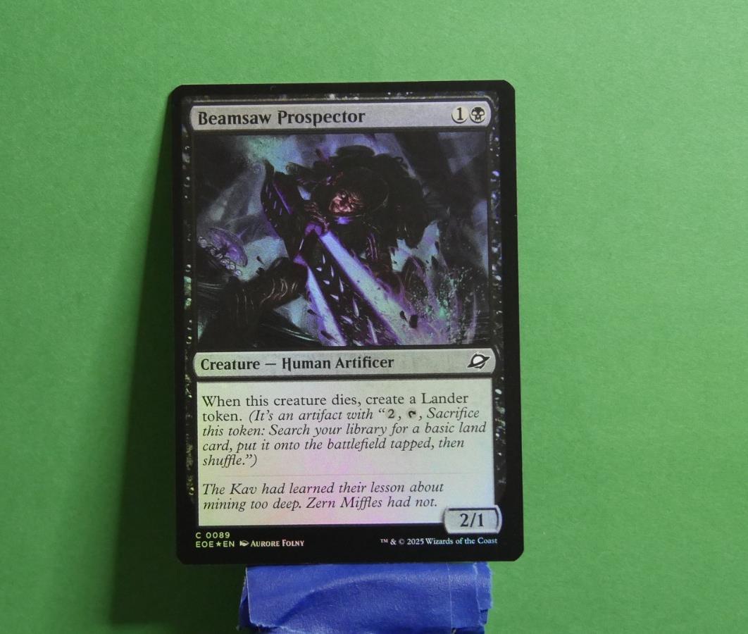 Beamsaw Prospector EOE 089 Foil MTG Human Artificer creature card