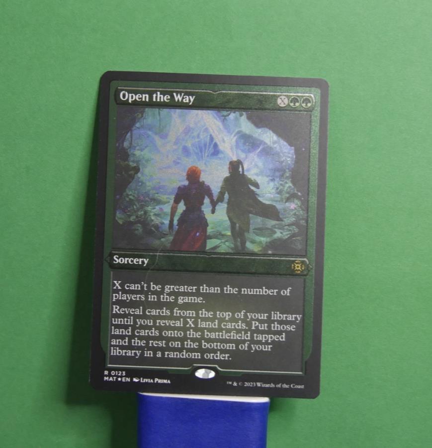 Open the Way Etched Foil MTG card from March of the Machine: The Aftermath, Rare Sorcery 123.

