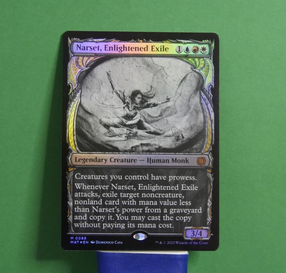 Narset, Enlightened Exile Showcase Foil MTG card from March of the Machine: The Aftermath, Legendary Creature Human Monk 088.
