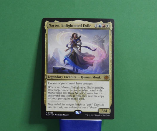 Narset, Enlightened Exile MTG card from March of the Machine: The Aftermath, Legendary Creature 038.
