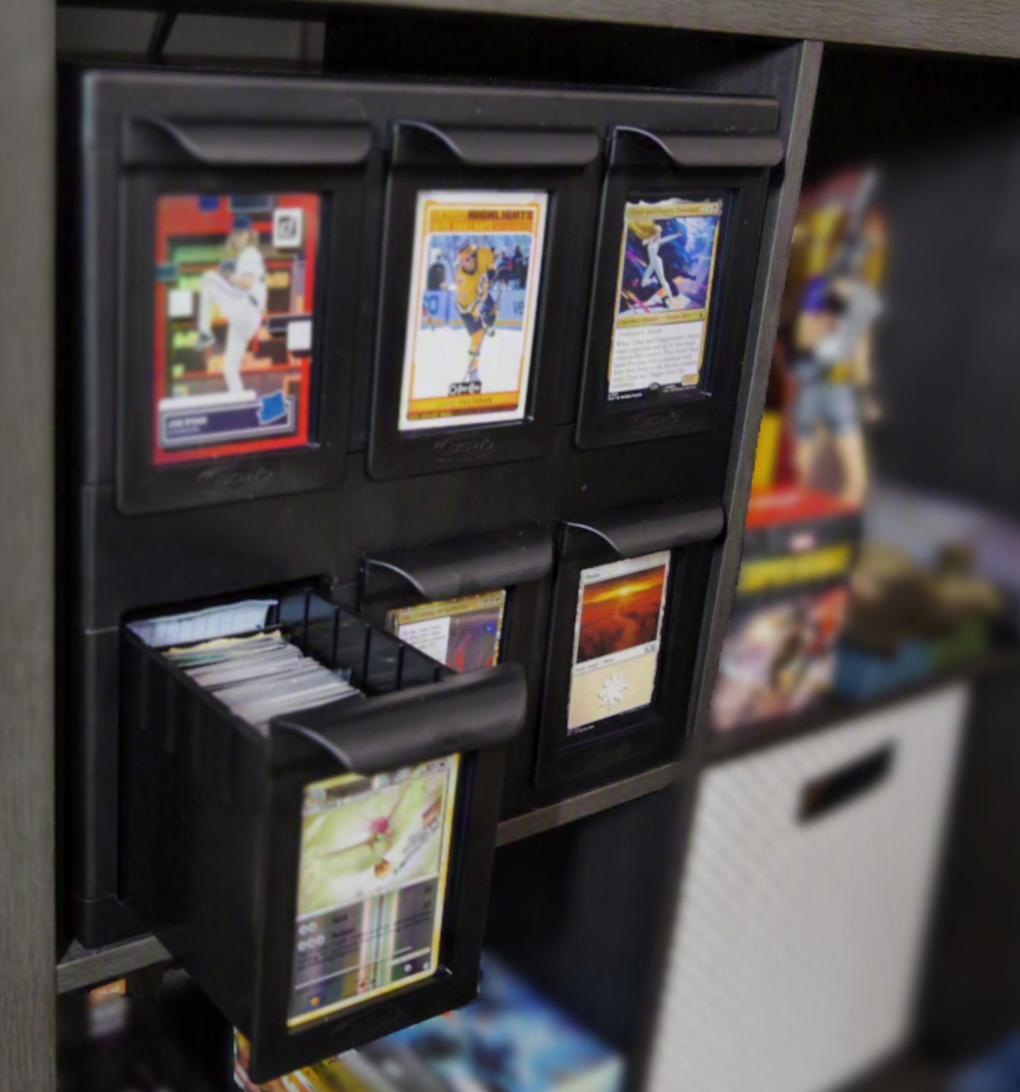BCW 6 Drawer Card Catalog Black Holds 6900 Gaming or 4200 Sports Cards