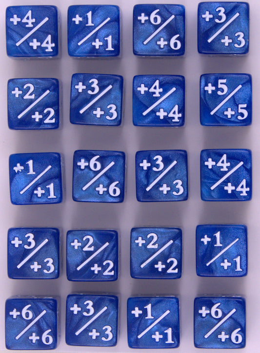 Blue Pearl plus counter dice set MTG 20 piece D6 tokens